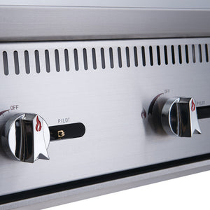 Dukers DCCB24 - Parrilla a gas para mostrador, servicio pesado, 24" Dimensiones: 24" x 28-3/4" x 15-3/8"