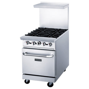 Dukers DCR24-4B Estufa de gas, 24" con cuatro (4) quemadores abiertos, Dimensiones: 24" x 31-1/2" x 56"