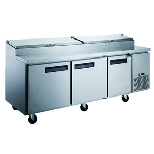 Dukers DPP90, mesa de preparación de pizza de 90", dimensiones: 90-¼" x 31-½" x 43-¼"
