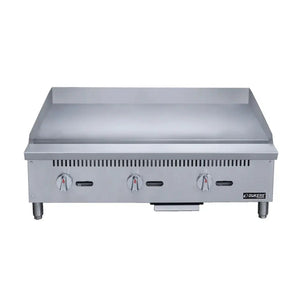 Dukers DCGM36 36" Countertop Gas Griddle with 3 Burners, 3/4" Plate, 90000 BTU