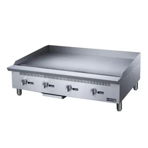 Dukers DCGM48 48" Countertop Gas Griddle with 4 Burners, 3/4" Plate, 120000 BTU
