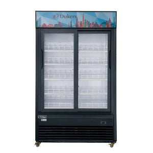 Dukers DSM-32SR Refrigerador exhibidor con dos puertas corredizas de vidrio, 39-3/8" de ancho, 33.4 pies cúbicos