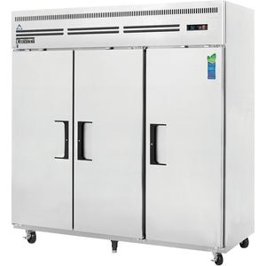 Everest ESR3, Three Solid Door 74.75" Reach In Refrigerator, Top Mount Compressor, 115v, 71 cu. ft.
