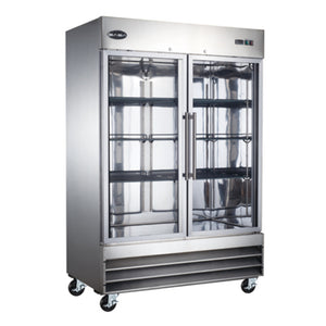 SABA S-47FG, Two Glass Door Reach-In Freezer, S/S Interior & Exterior, 47 cu.ft.