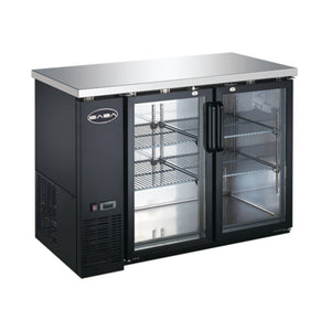 SABA SBB-24-48G, Two Door 48" Refrigerated Back Bar Cooler, Glass Swing Door