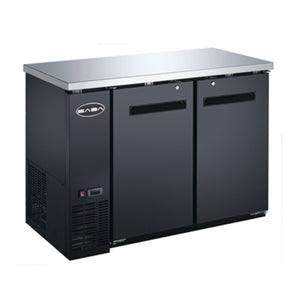 SABA SBB-24-60B, Two Door 60" Refrigerated Back Bar Cooler, Solid Swing Door