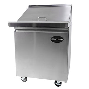 SABA SPS-27-12M, One Door 27" Salad/Sandwich Prep Table Refrigerator (Mega Top)