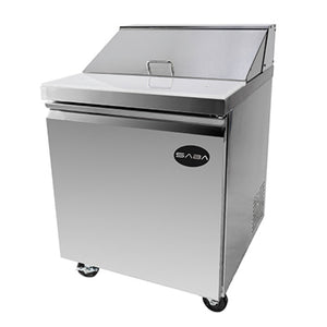 SABA SPS-27-8, One Door 27" Salad/Sandwich Prep Table Refrigerator (Standard Top)