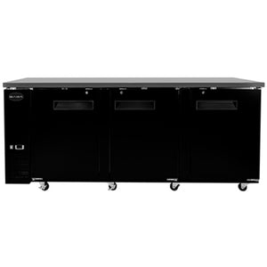 SABA SBB-24-72B, Three Door 72" Refrigerated Back Bar Cooler, Solid Swing Door