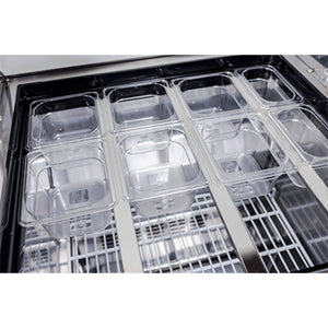 SABA SPS-27-12M, One Door 27" Salad/Sandwich Prep Table Refrigerator (Mega Top)