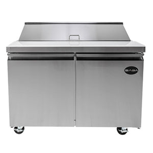 SABA SPS-48-12, Two Door 48" Salad/Sandwich Prep Table Refrigerator (Standard Top)