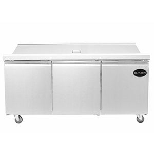 SABA SPS-72-30M, Three Door 72" Salad/Sandwich Prep Table Refrigerator (Mega Top)