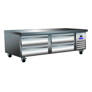 Valpro VPCB-74 Base de chef refrigerada de cuatro cajones de 74"