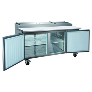 Valpro VPP71-HC, Two Door 71" Pizza Prep Table Refrigerator