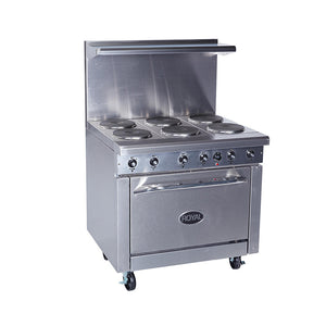 Royal RRE-6, Electric Six Burner Range with Oven
