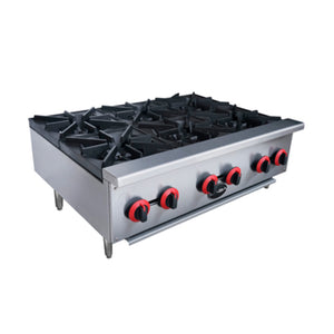 SABA HP-6 36" Wide Six Burner Gas Hot Plate 150,000 BTU