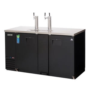 Everest EBD3-24, Two Door 68" Kegerator Draft Beer Cooler, Solid Swing Door