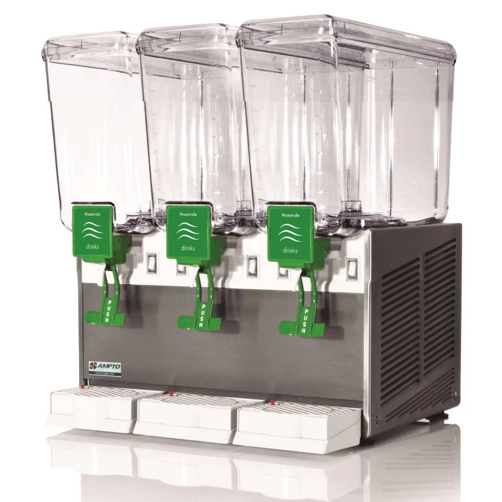 AMPTO C1316 Beverage Dispenser 3 Tanks - 2.4 Gallons ea.