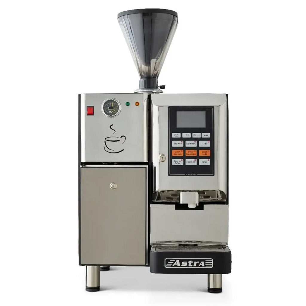 Astra SM-222, Super Automatic Espresso Machine with 1 Group &amp; 2 Bean Hoppers, 220v/1ph