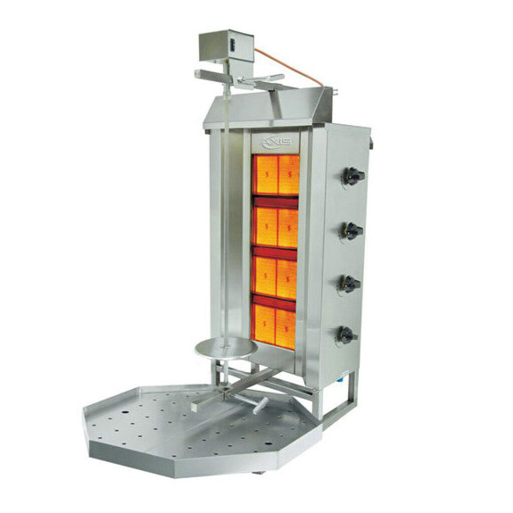 Axis AX-VB4 Vertical Gyro Broiler 176 lb. Capacity - Stainless Steel, Natural Gas