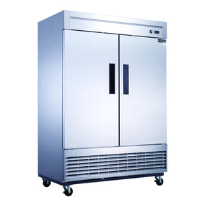 Dukers D55F, Two Solid Door 55.1" Reach-In Freezer, 40.7 cu. ft.