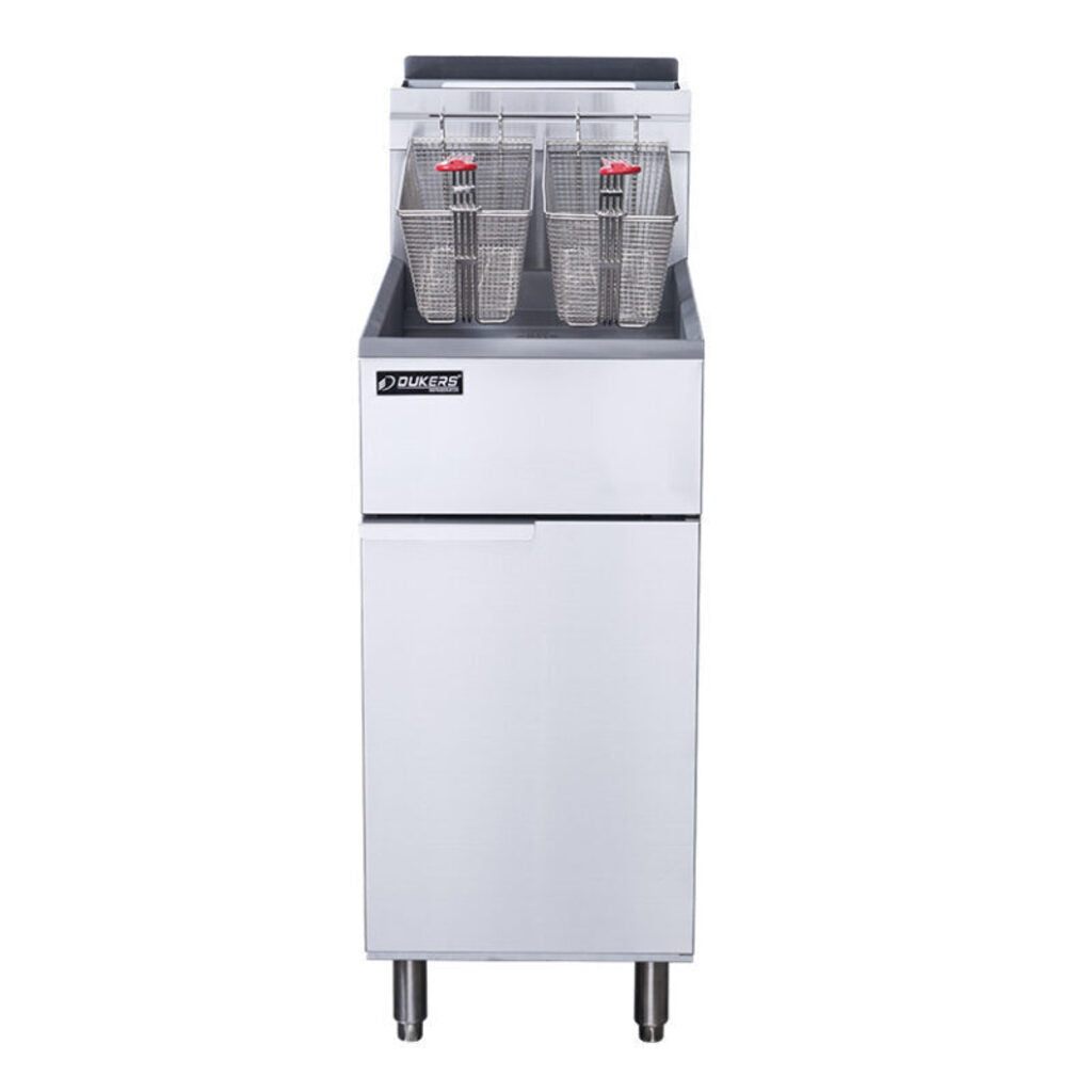 Dukers DCF3-LPG Gas Fryer, Three Tube Burner, Liquid Propane, 90,000 BTU, 40 lb. Capacity