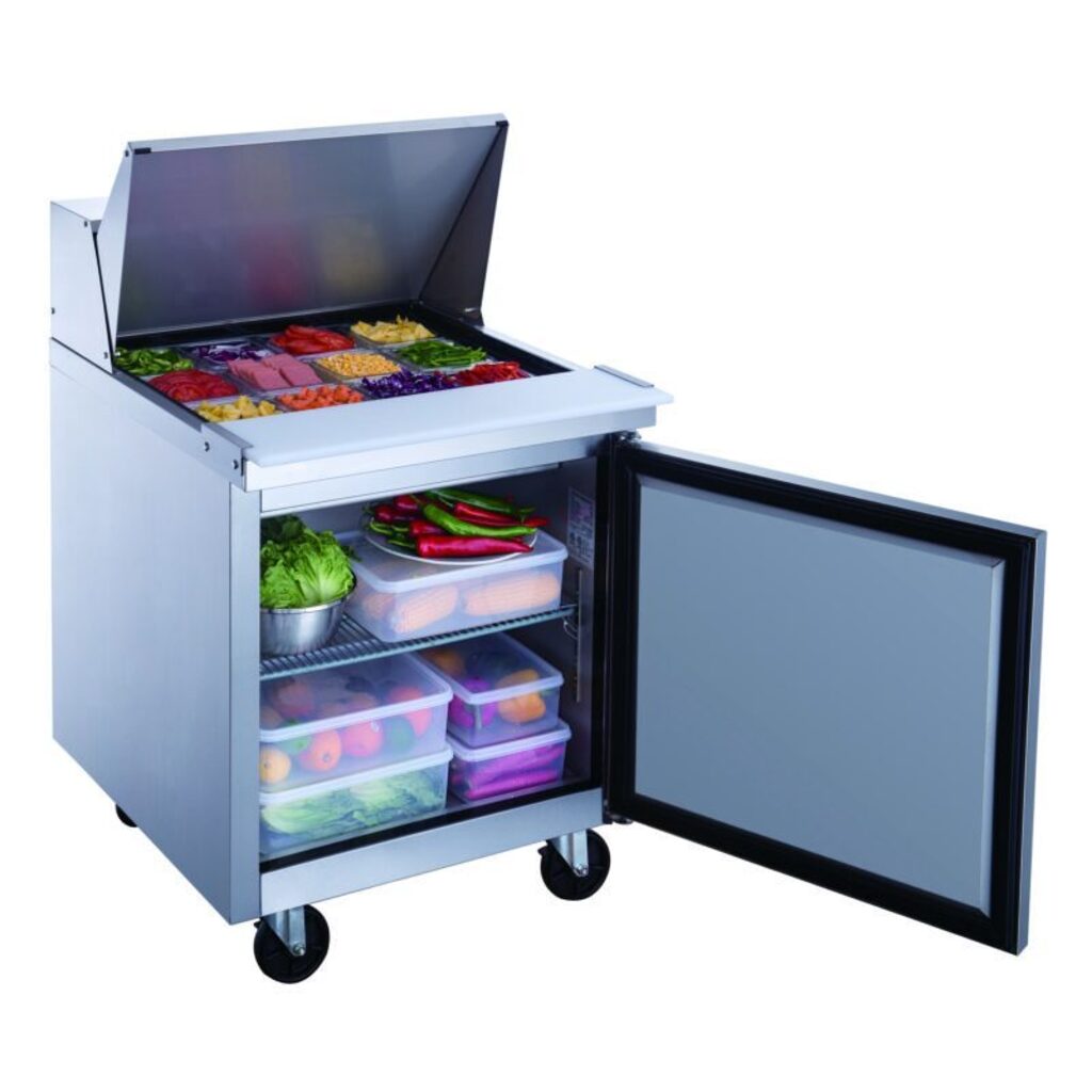Dukers DSP29-12M-S1, One Door 29&quot; Salad/Sandwich Prep Table Refrigerator (Mega Top)