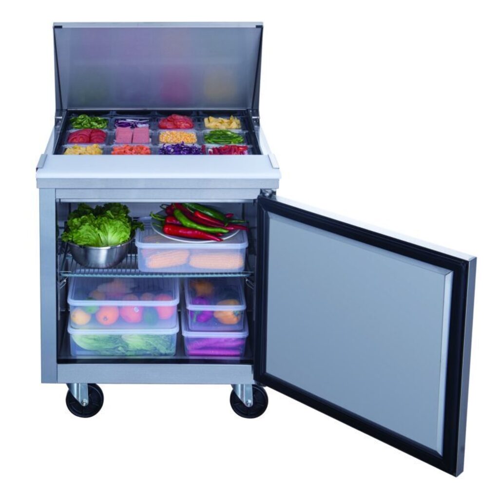 Dukers DSP29-12M-S1, One Door 29&quot; Salad/Sandwich Prep Table Refrigerator (Mega Top)