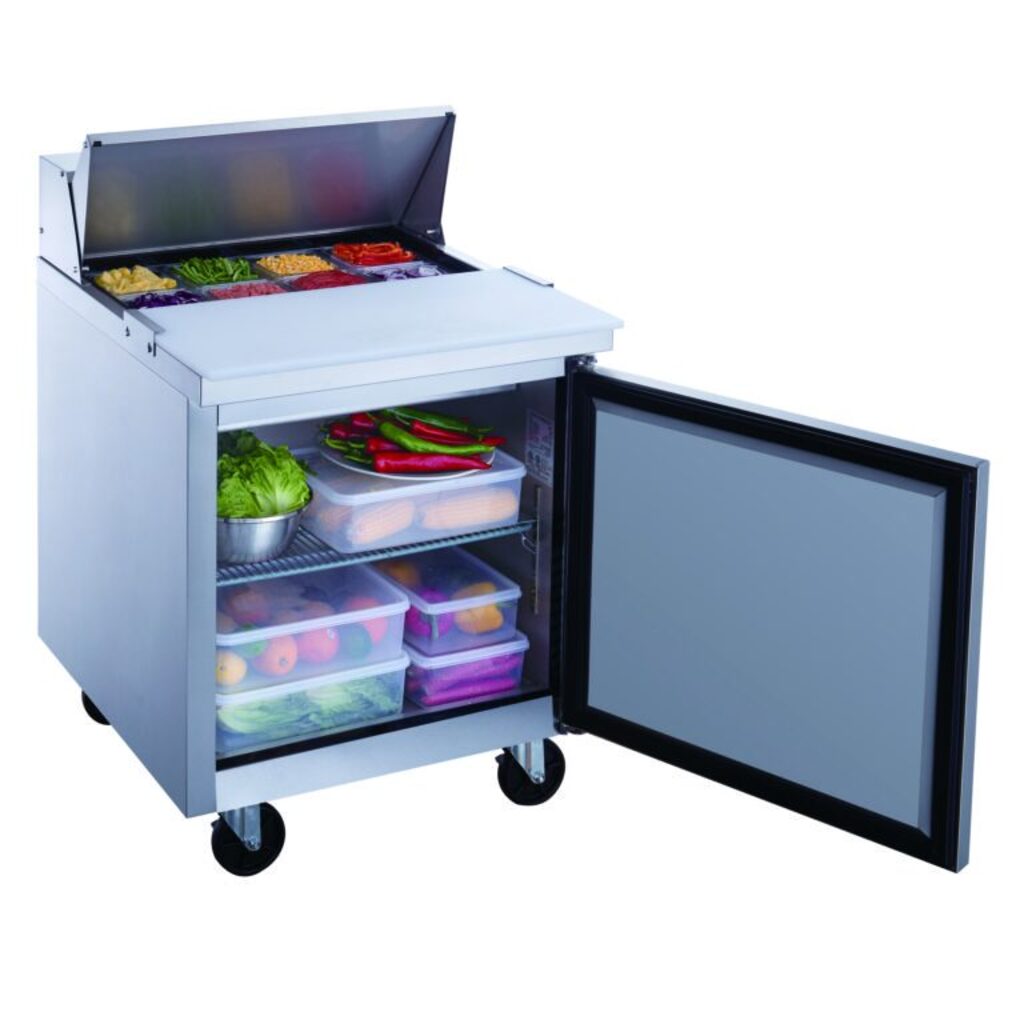 Dukers DSP29-8-S1, One Door 29&quot; Salad/Sandwich Prep Table Refrigerator (Standard Top)