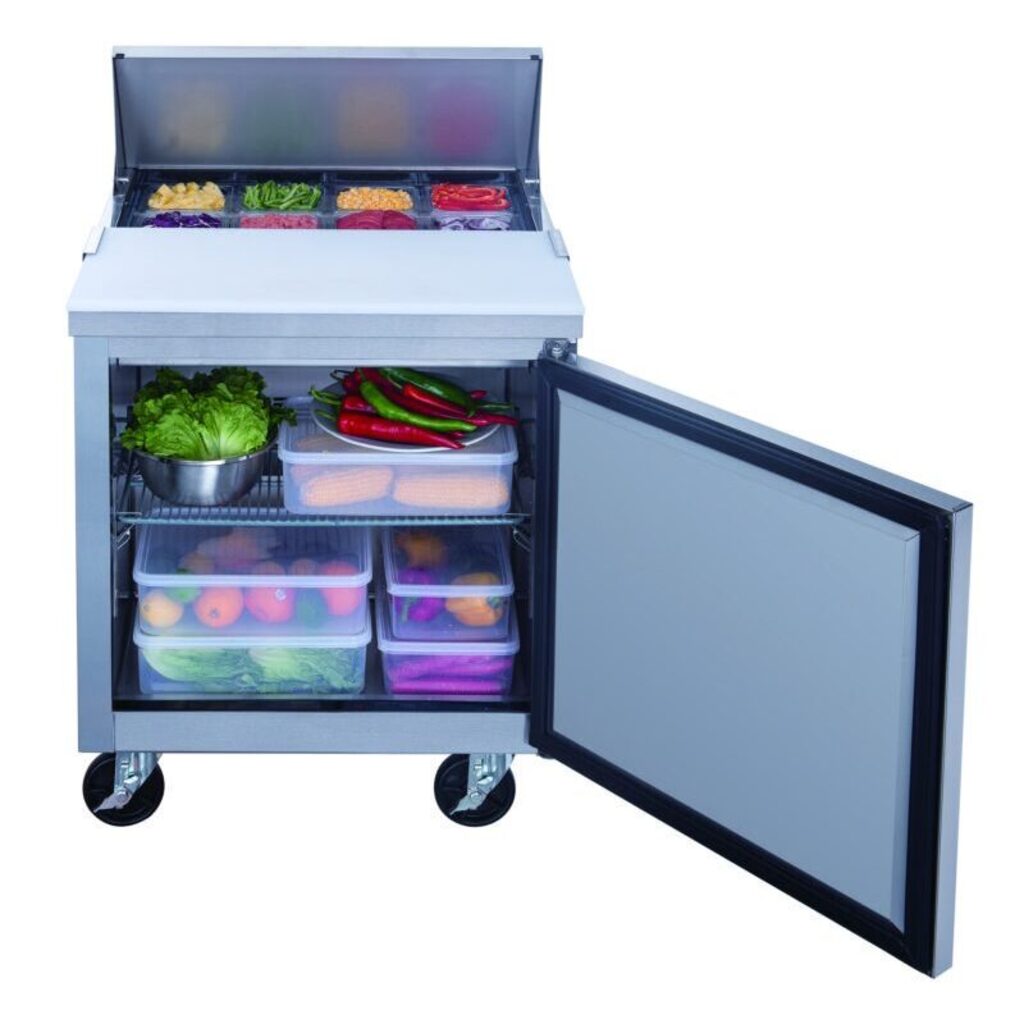 Dukers DSP29-8-S1, One Door 29&quot; Salad/Sandwich Prep Table Refrigerator (Standard Top)