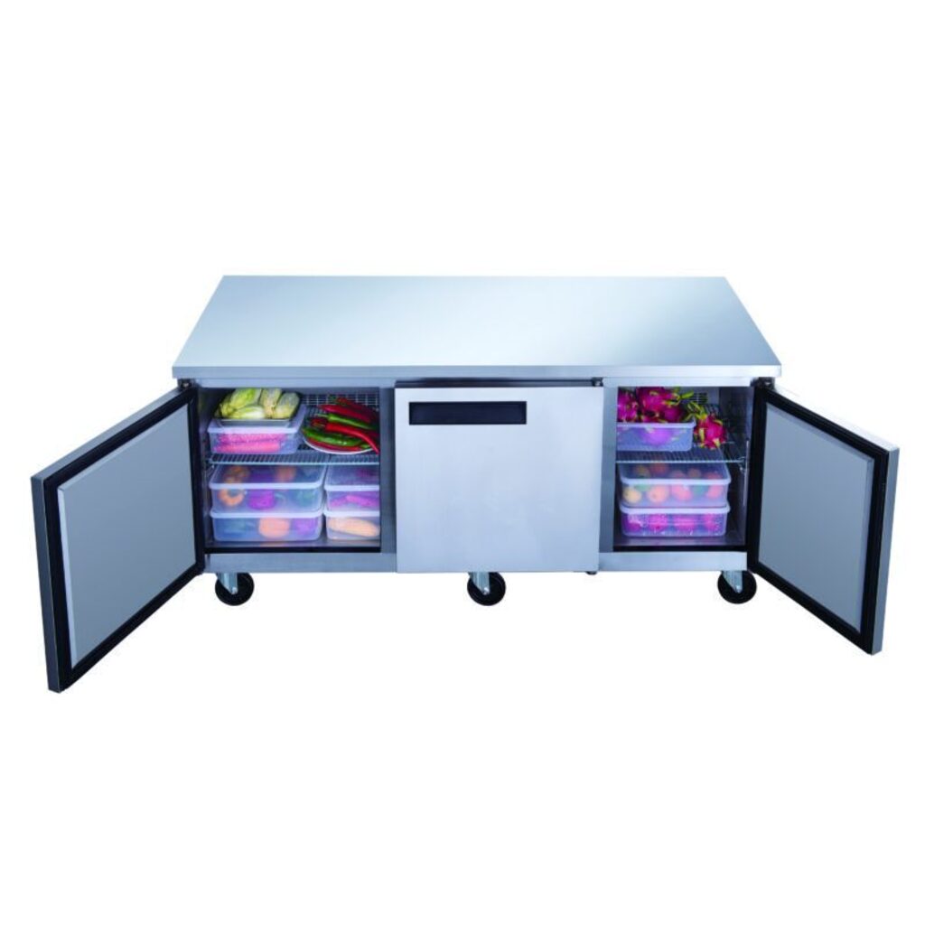 Dukers DUC72F, Three Door 72.5&quot; Undercounter Freezer, 18.9 cu.ft. 115v