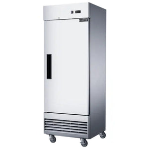 Dukers D28R, montaje inferior (1) refrigerador de una puerta, dimensiones: 27-1/2" x 32-5/8" x 80-3/8"