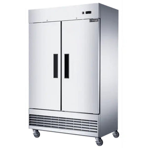 Dukers D55F, montaje inferior (2) congelador de dos puertas, dimensiones: 55-1/8" x 32-5/8" x 80-3/8"