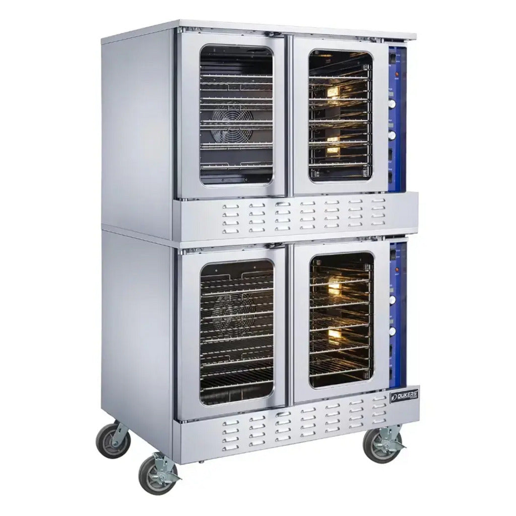 Dukers DCCOG2 Double Deck Full Size Gas Convection Oven 108,000 BTU, 115v