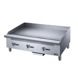 Dukers DCGM36 36" Countertop Gas Griddle with 3 Burners, 3/4" Plate, 90000 BTU