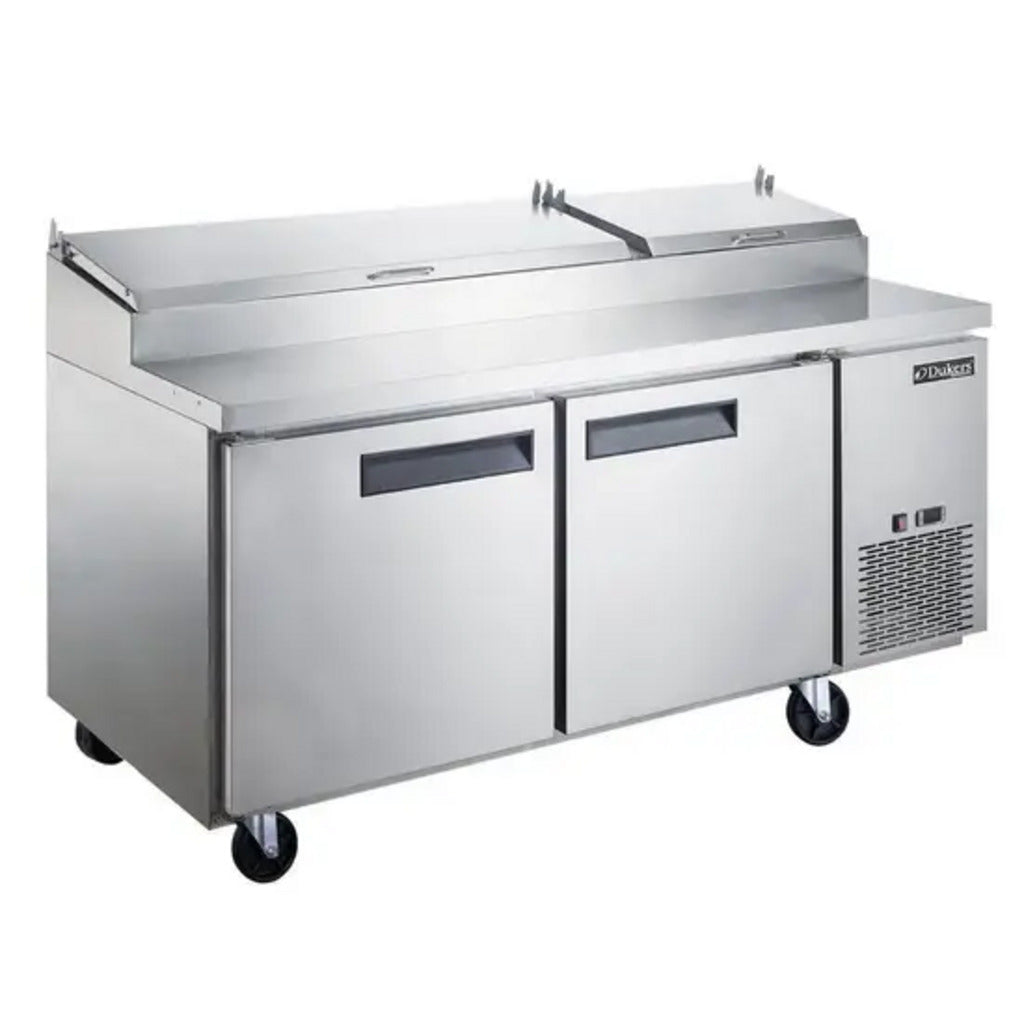Dukers DPP70-9-S2, Two Door 70&quot; Pizza Prep Table Refrigerator, 9 Pans