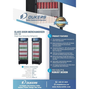 Dukers DSM-19R，底部安装 (1) 个玻璃门冰箱，尺寸：29-1/2" x 27-7/8" x 79-1/2"