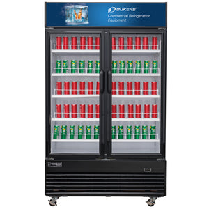 Dukers DSM-48R, Refrigerador de dos puertas con bisagras de vidrio de montaje inferior (2), Dimensiones: 54" x 31" x 79-½"