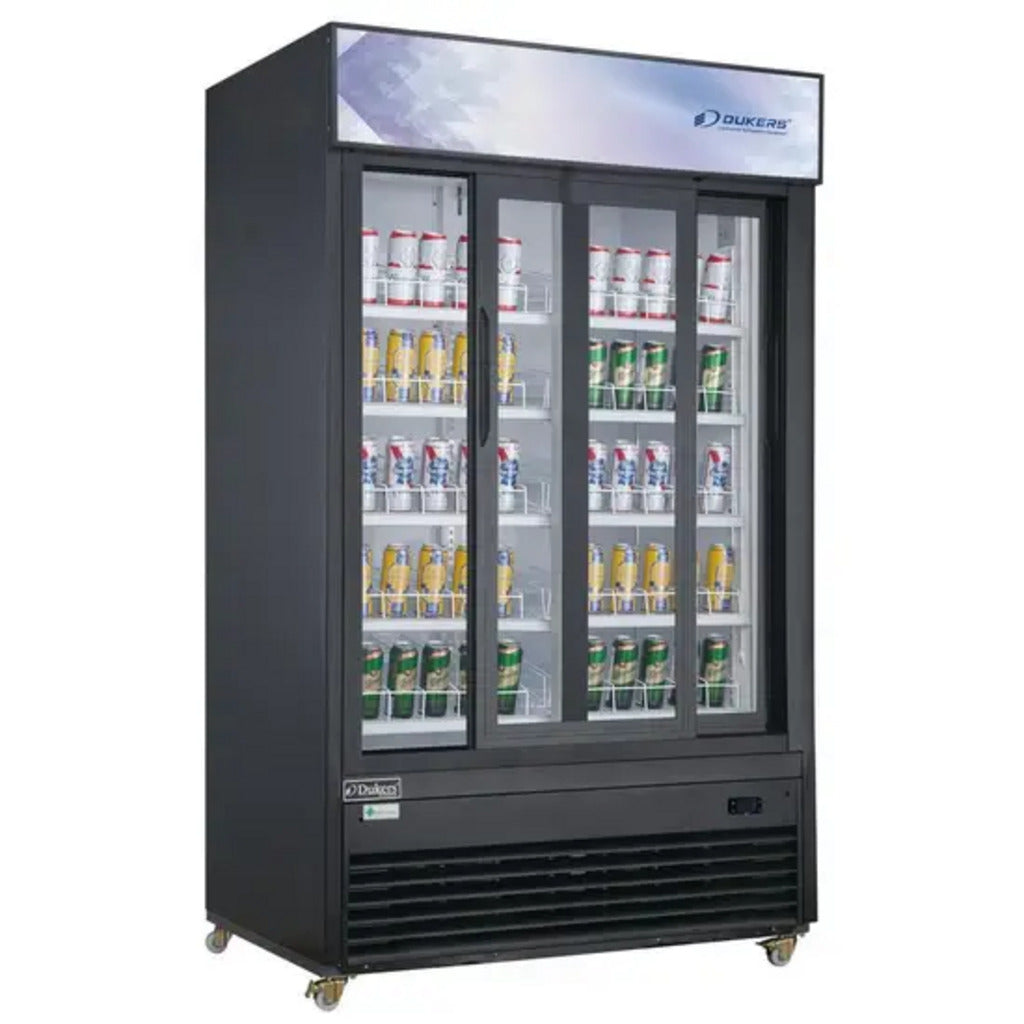 Dukers DSM-32SR Refrigerador exhibidor con dos puertas corredizas de vidrio, 39-3/8&quot; de ancho, 33.4 pies cúbicos