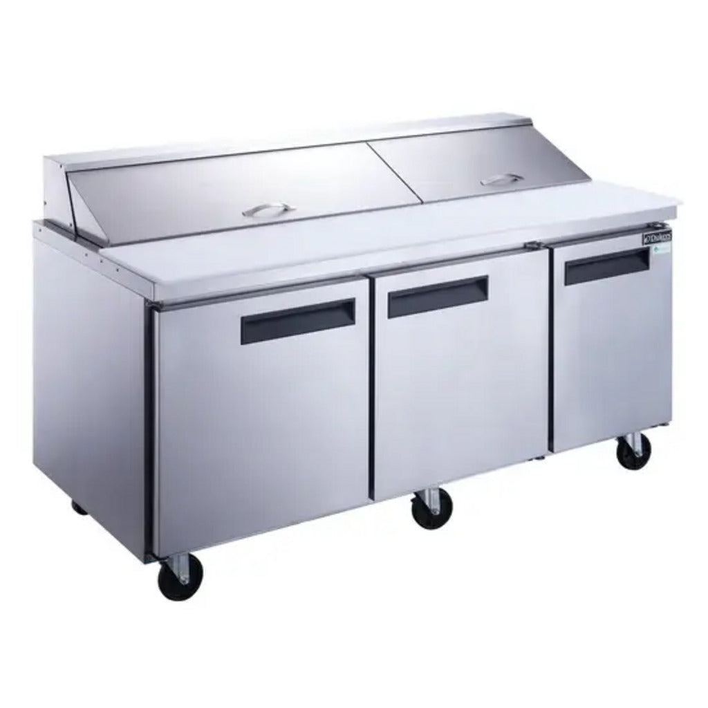 Dukers DSP72-18-S3, Three Door 72&quot; Salad/Sandwich Prep Table Refrigerator (Standard Top) 115v