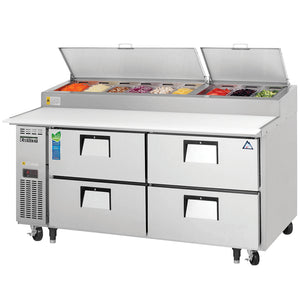Everest EPPR2-D4, Four Drawer 71" Refrigerated Pizza Prep Table, 23 cu. ft.