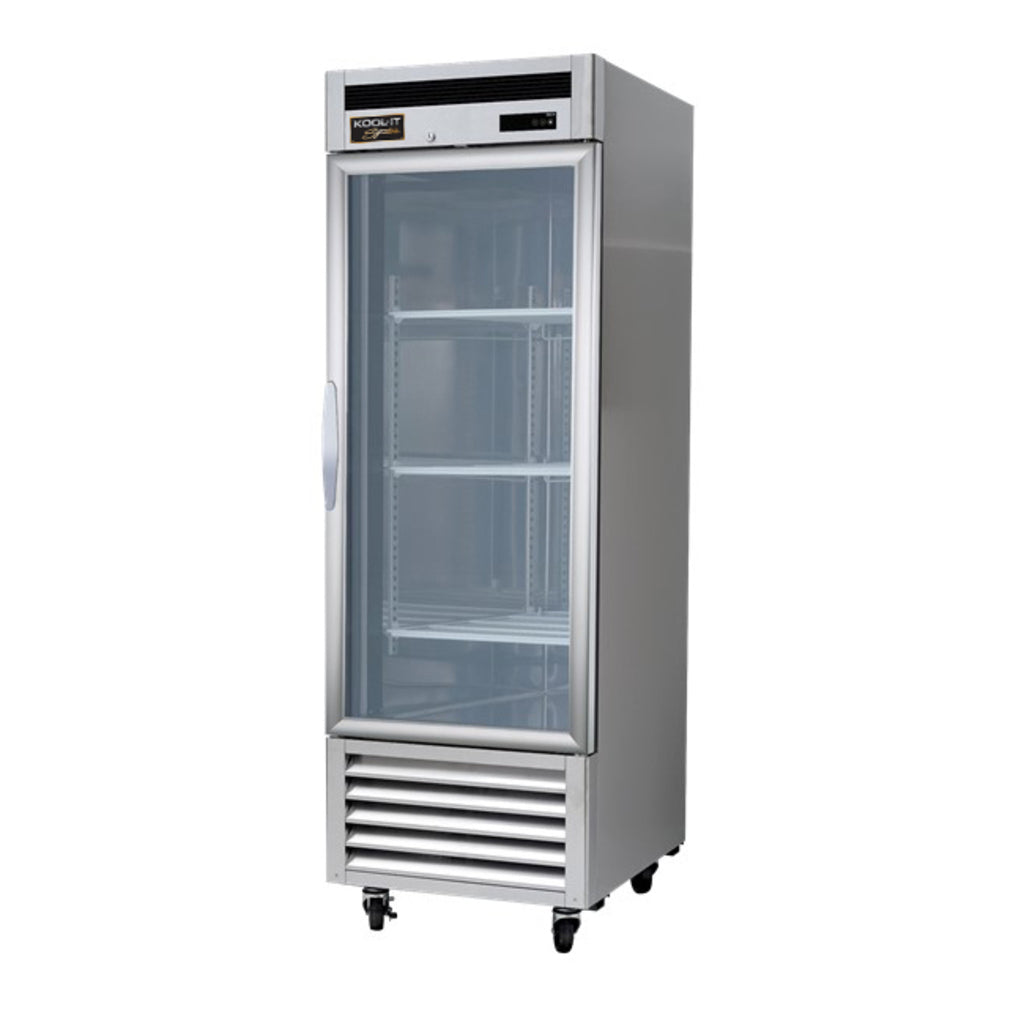 Kool-It Signature KBSR-1G, Bottom Mount 27&quot; One Glass Door Reach In Refrigerator, 21 cu.ft.