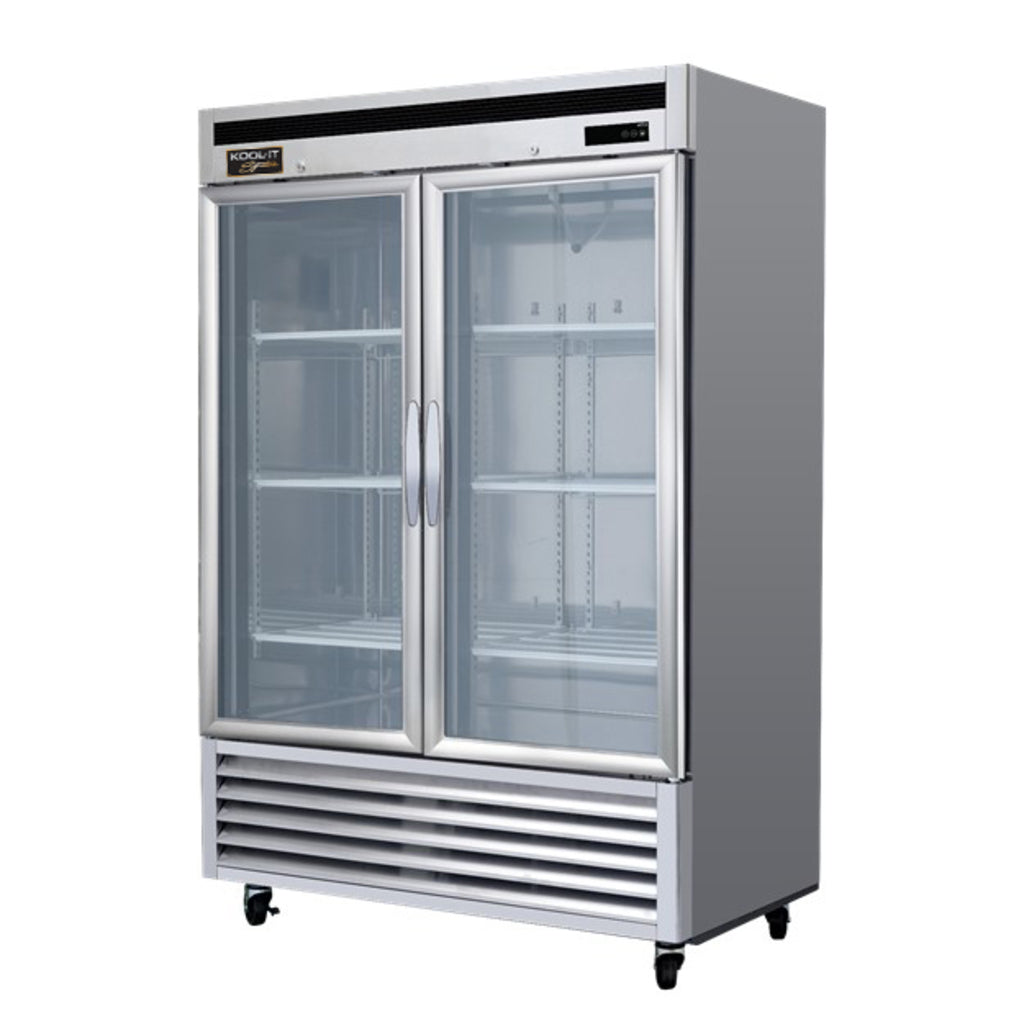 Kool-It Signature KBSR-2G, Bottom Mount 54&quot; Two Glass Door Reach In Refrigerator, 44 cu.ft.