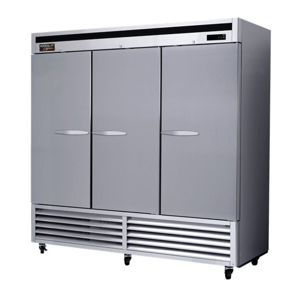 Kool-It Signature KBSR-3, Bottom Mount 81&quot; Three Solid Door Reach In Refrigerator, 72 cu.ft.