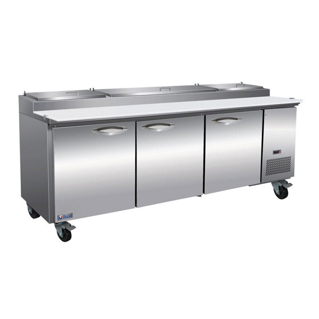 Ikon Refrigeration IPP94, Three Door 94&quot; Pizza Prep Table Refrigerator