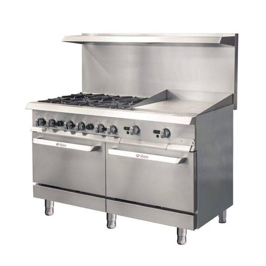 Ikon Cooking IR-6B-24TG-60, Commercial Gas Range w/24" Griddle, Six Burner