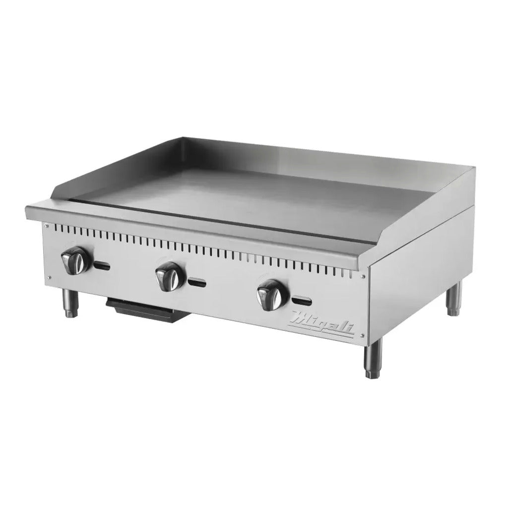 Migali C-G36T 36&quot; Countertop Gas Griddle, Thermostatic Controls, 1&quot; Steel Plate, Natural Gas