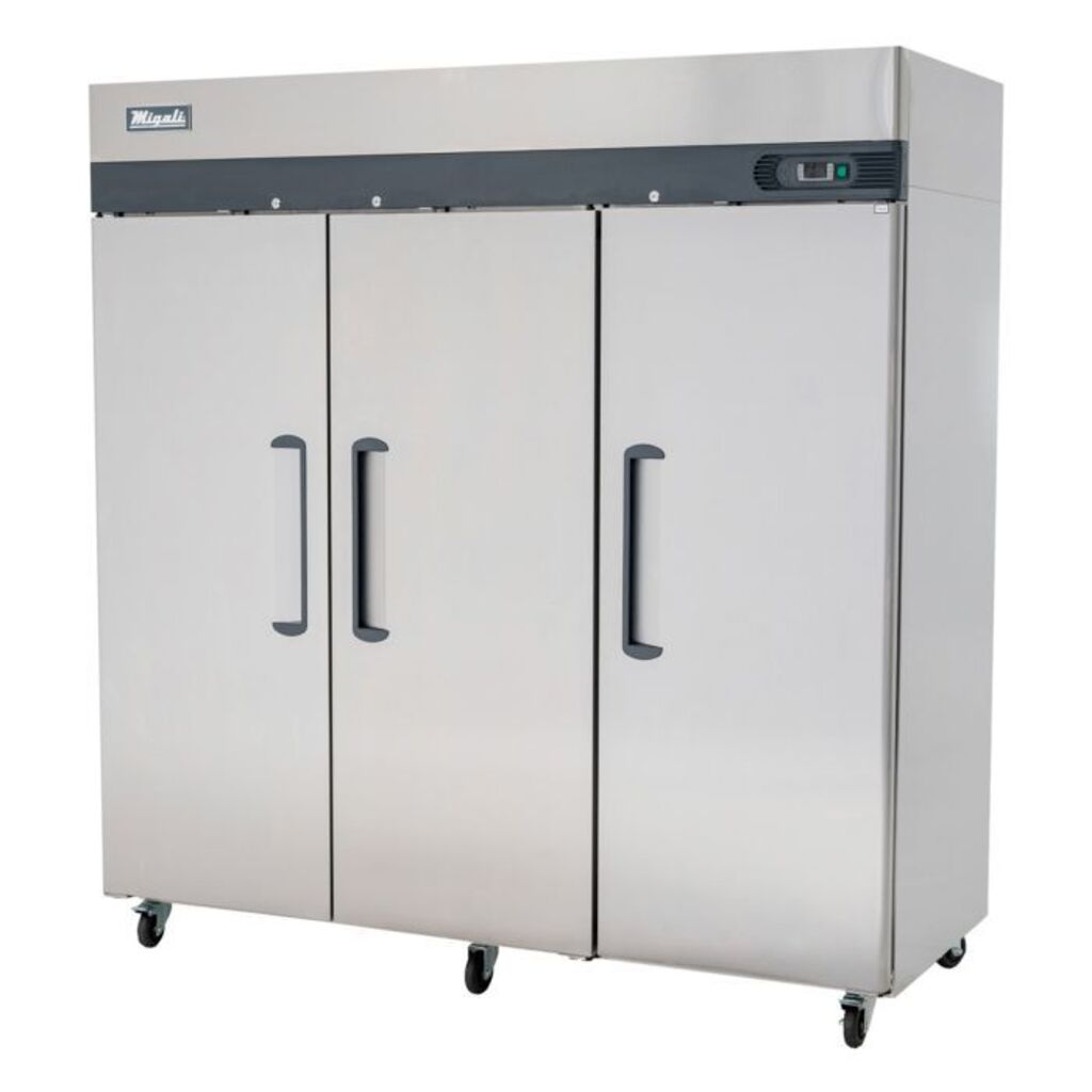 Migali C-3F-HC, Top Mount 82&quot; Three Solid Door Reach In Freezer, 72 cu.ft.