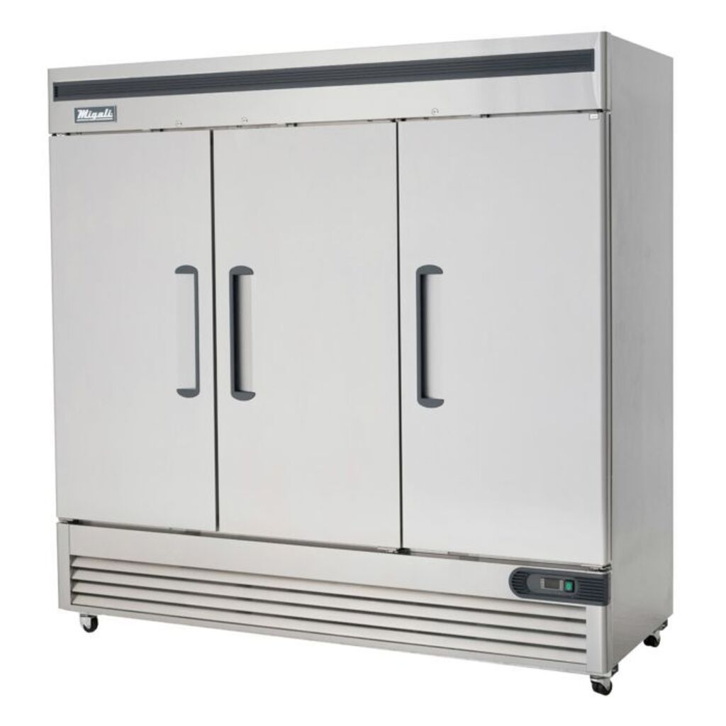 Migali C-3FB-HC, Bottom Mount 82&quot; Three Solid Door Reach In Freezer, 72 cu.ft.