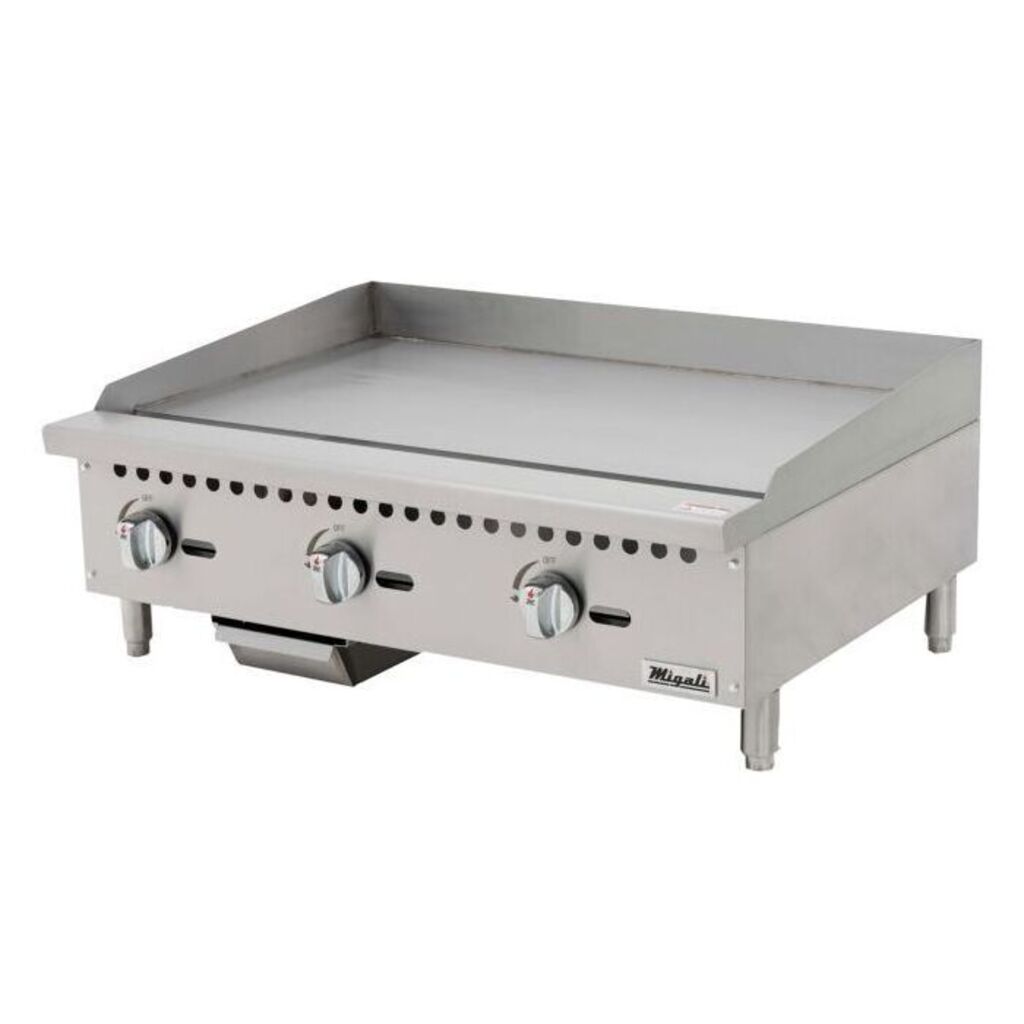 Migali C-G36 36" Countertop Gas Griddle, Manual Controls, 3/4" Steel Plate, Natural Gas